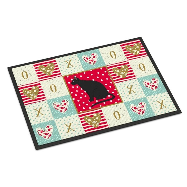 Carolines Treasures 24 x 36 in. Ojos Azules Cat Love Indoor or Outdoor Mat CK5775JMAT - main